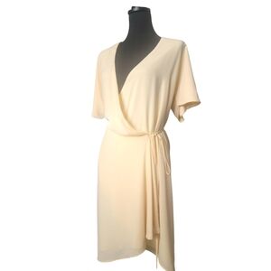 Aritzia Cream Wrap Dress